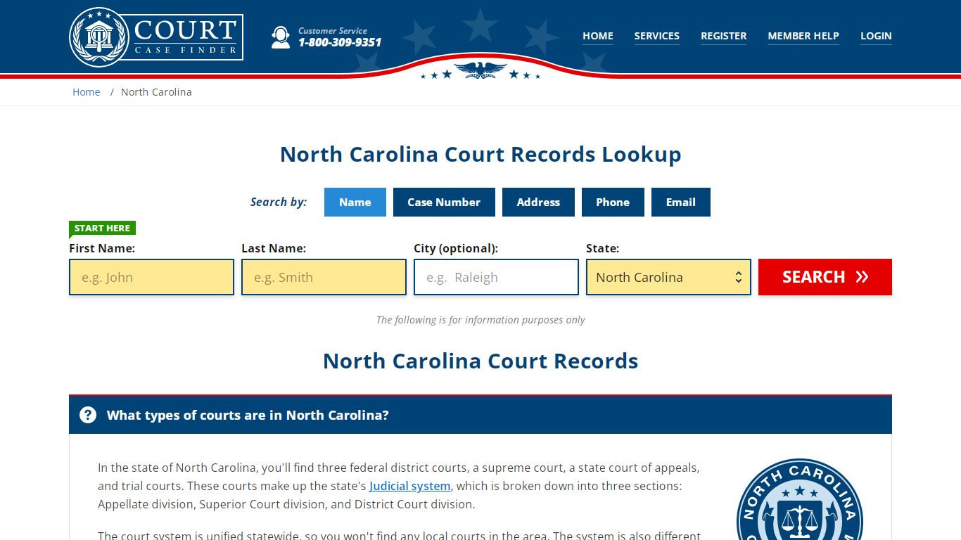 North Carolina Court Records Lookup - NC Court Case Search